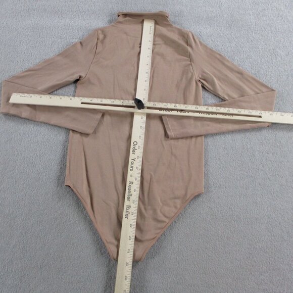 NEW SKIMS Long Sleeve Mock Neck Bodysuit Tan Clay Essential Fits Everybody - Picture 6 of 9